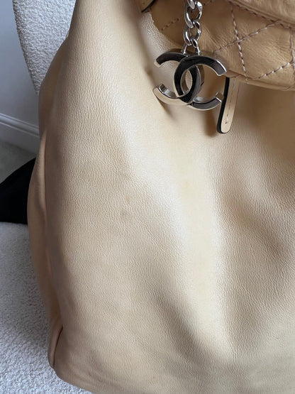 Chanel Beige Edgy Lambskin Large Hobo