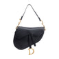 Christian Dior Black Grained Calfskin Leather Saddle Bag
