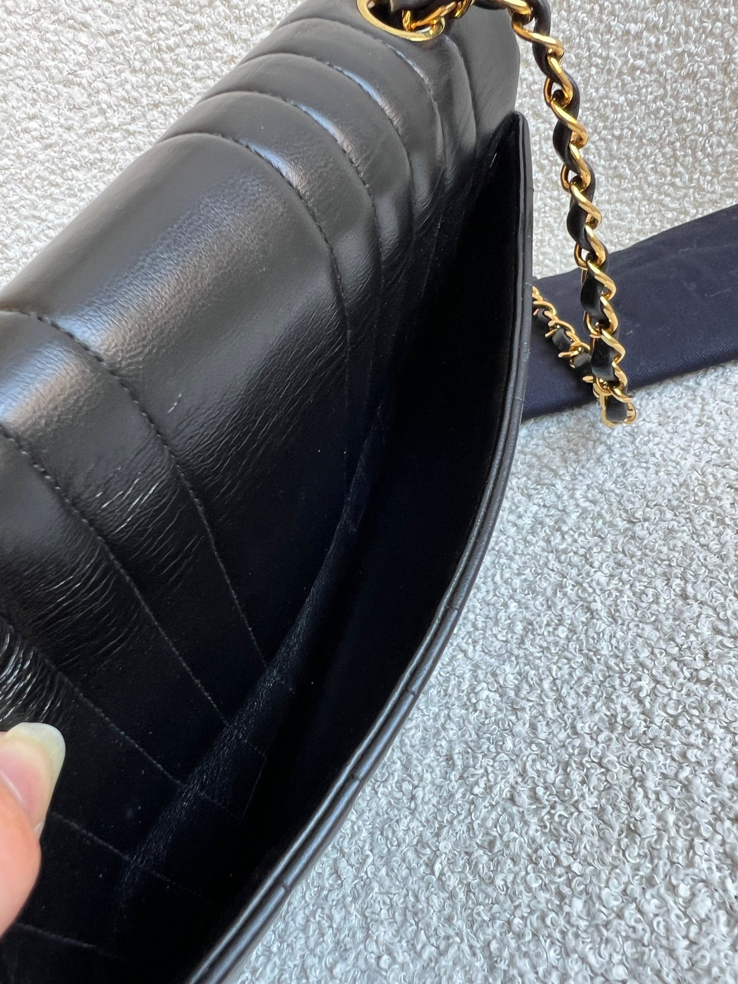 Chanel Medium Black Vertical Quilted Lambskin Vintage Classic Flap Bag with 24K gold hardware