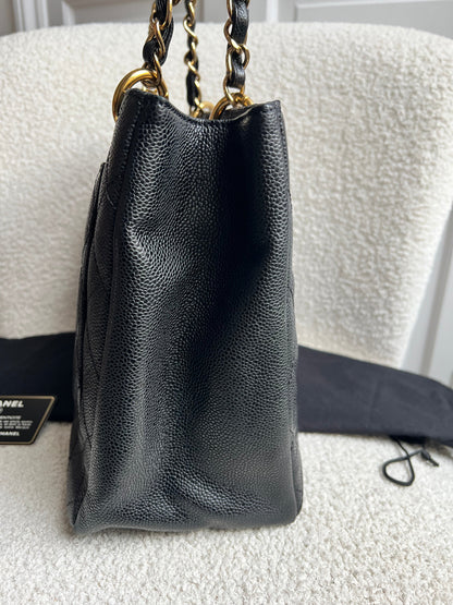 Chanel Black Caviar Grand Shopper Tote Gold Hardware (GST)