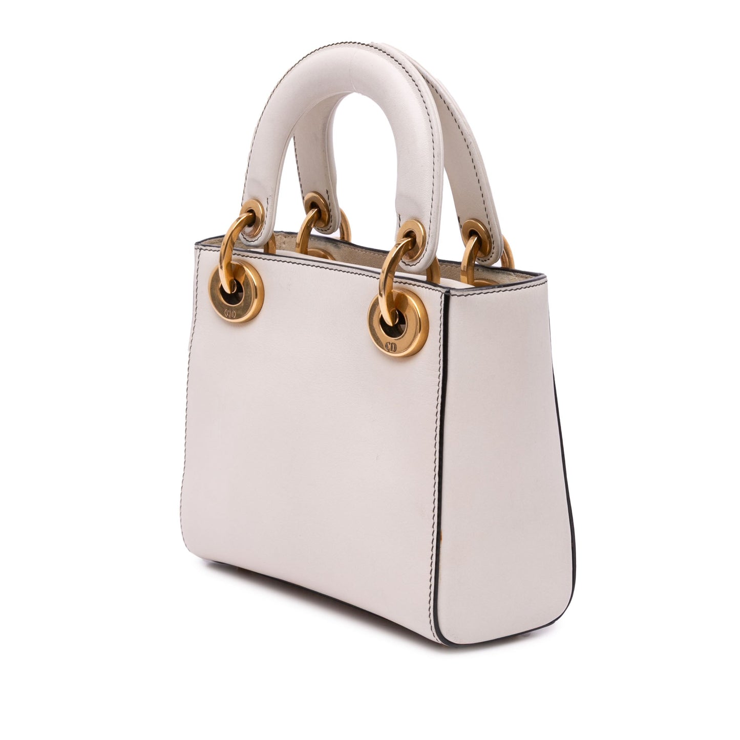 White Dior Dioramour Niki De Saint Phalle Mini Calfskin Love Lady Dior Satchel