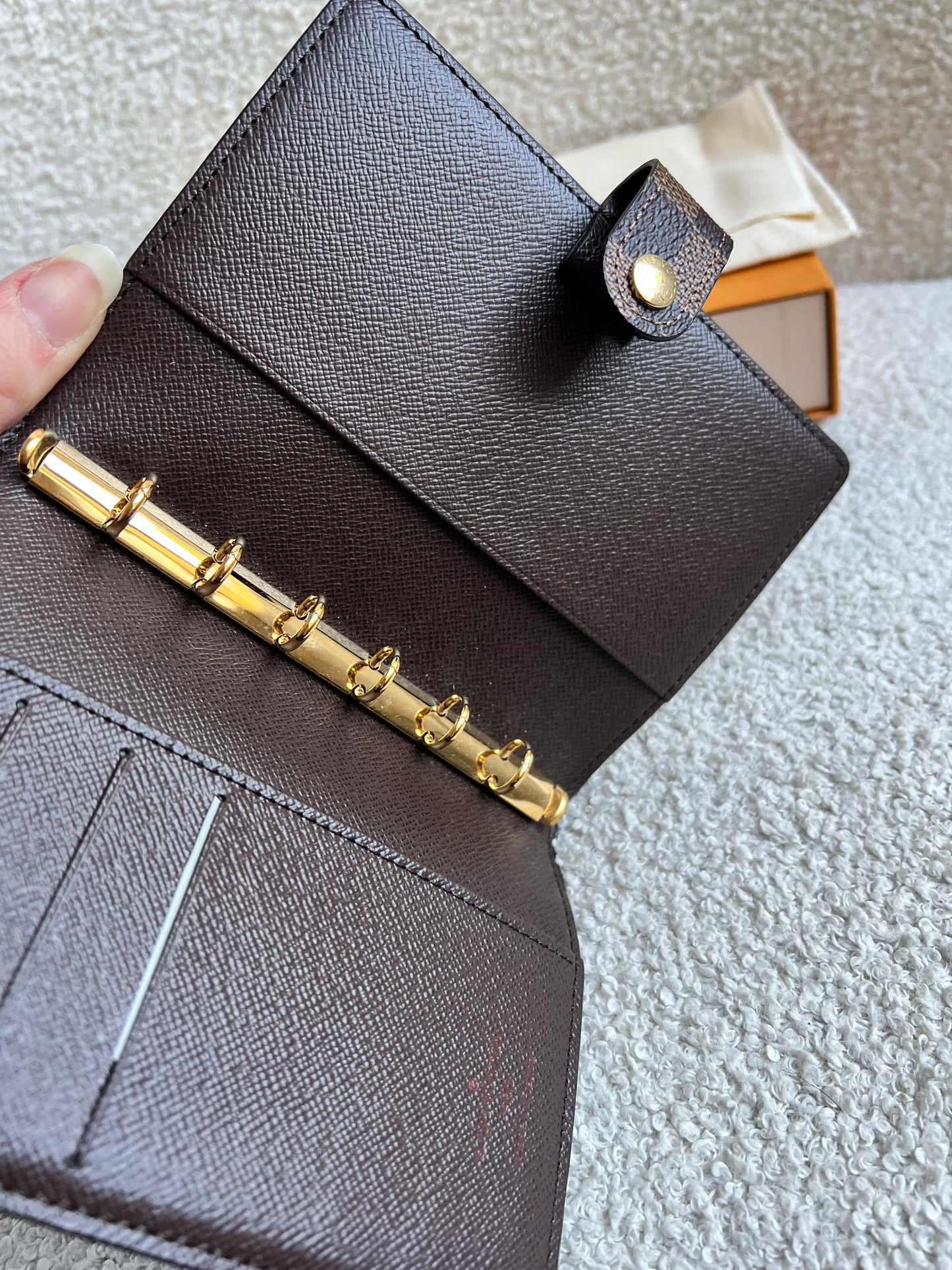 Louis Vuitton Damier Ebene Small Ring Agenda Cover (RRP £290)