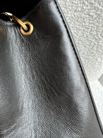 Chanel Vintage Diana Flap Bag in Black Lambskin with 24k Hardware