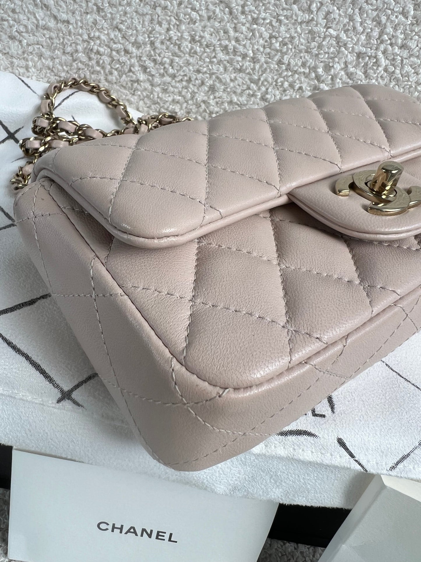 Chanel Mini Rectangular Classic Flap in Lambskin (RRP £4,390)