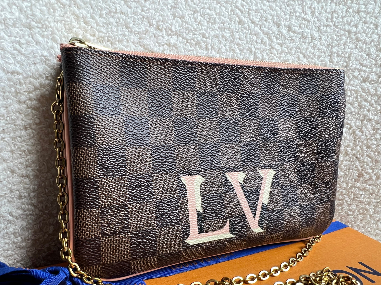 Louis Vuitton “LV” Double Pochette Damier Ebene