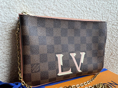 Louis Vuitton “LV” Double Pochette Damier Ebene