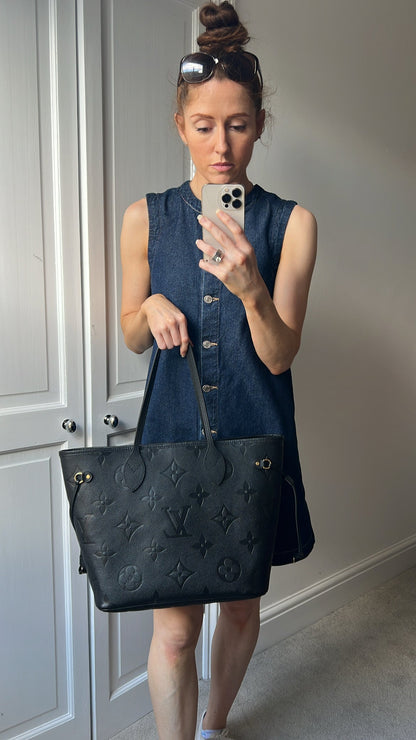 Louis Vuitton Neverfull MM Black Empreinte (RRP £2,010)