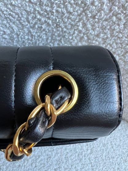 Chanel Medium Black Vertical Quilted Lambskin Vintage Classic Flap Bag with 24K gold hardware