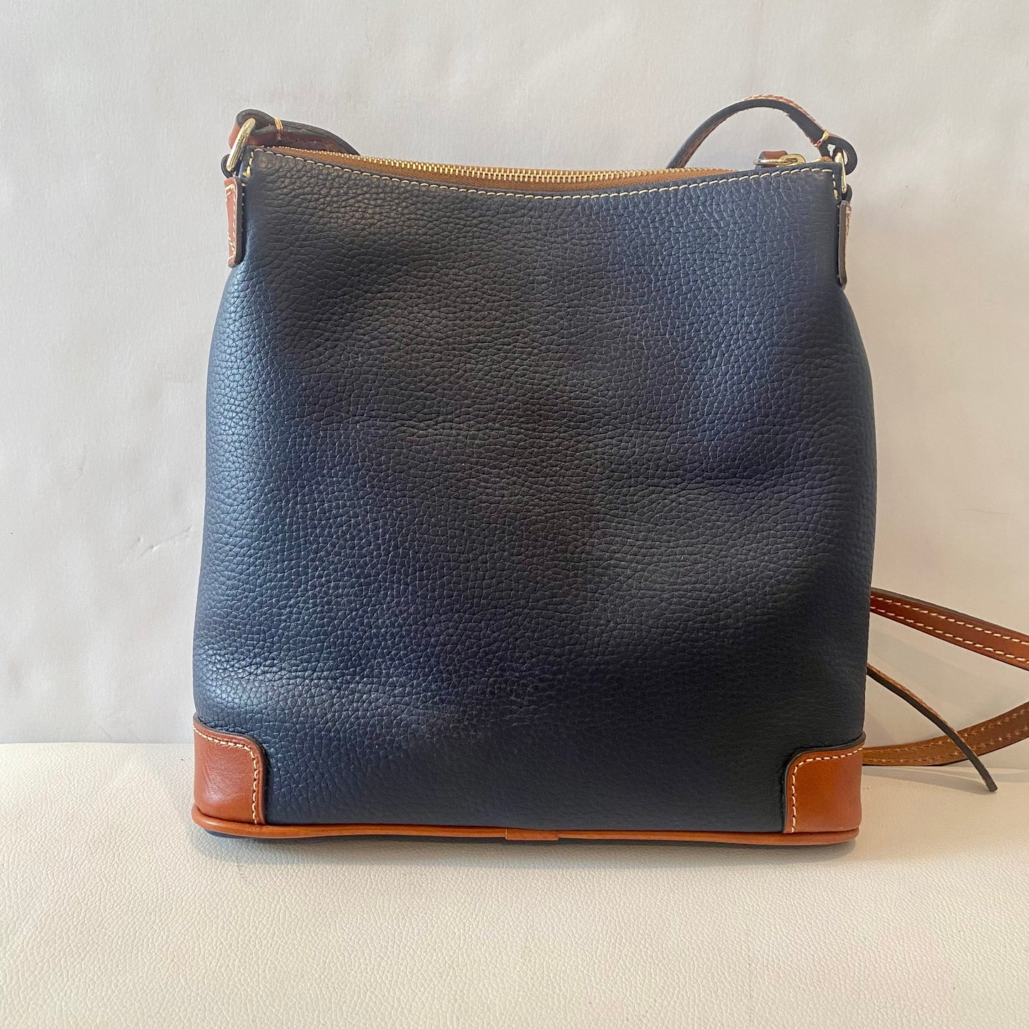 DOONEY & BOURKE Pebble Grain Leather Convertible Crossbody Navy