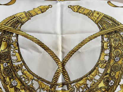 Hermès silk scarf "Les Cavaliers d'Or"