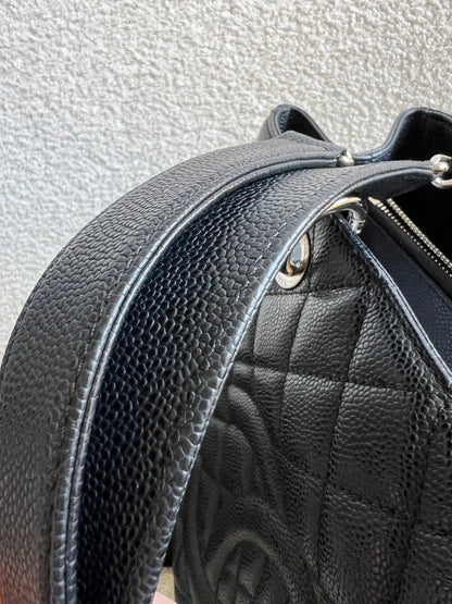 Chanel Black Caviar Grand Shopper Tote (GST) Silver Hardware