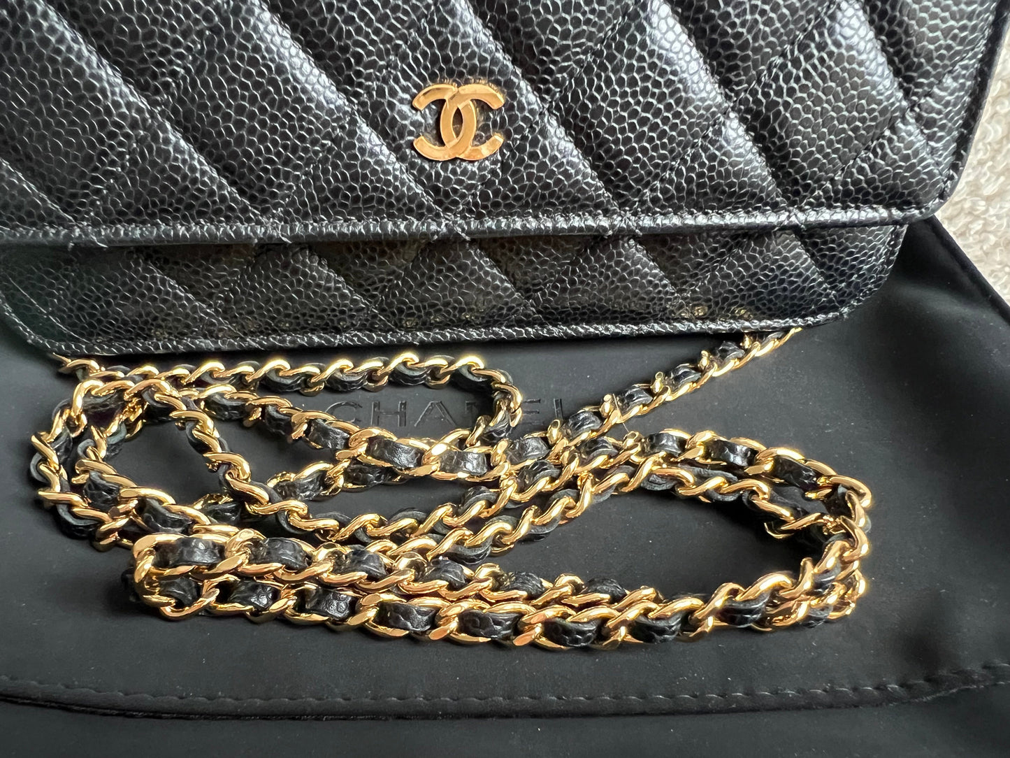Chanel Black Caviar Wallet on Chain (RRP £2,930)