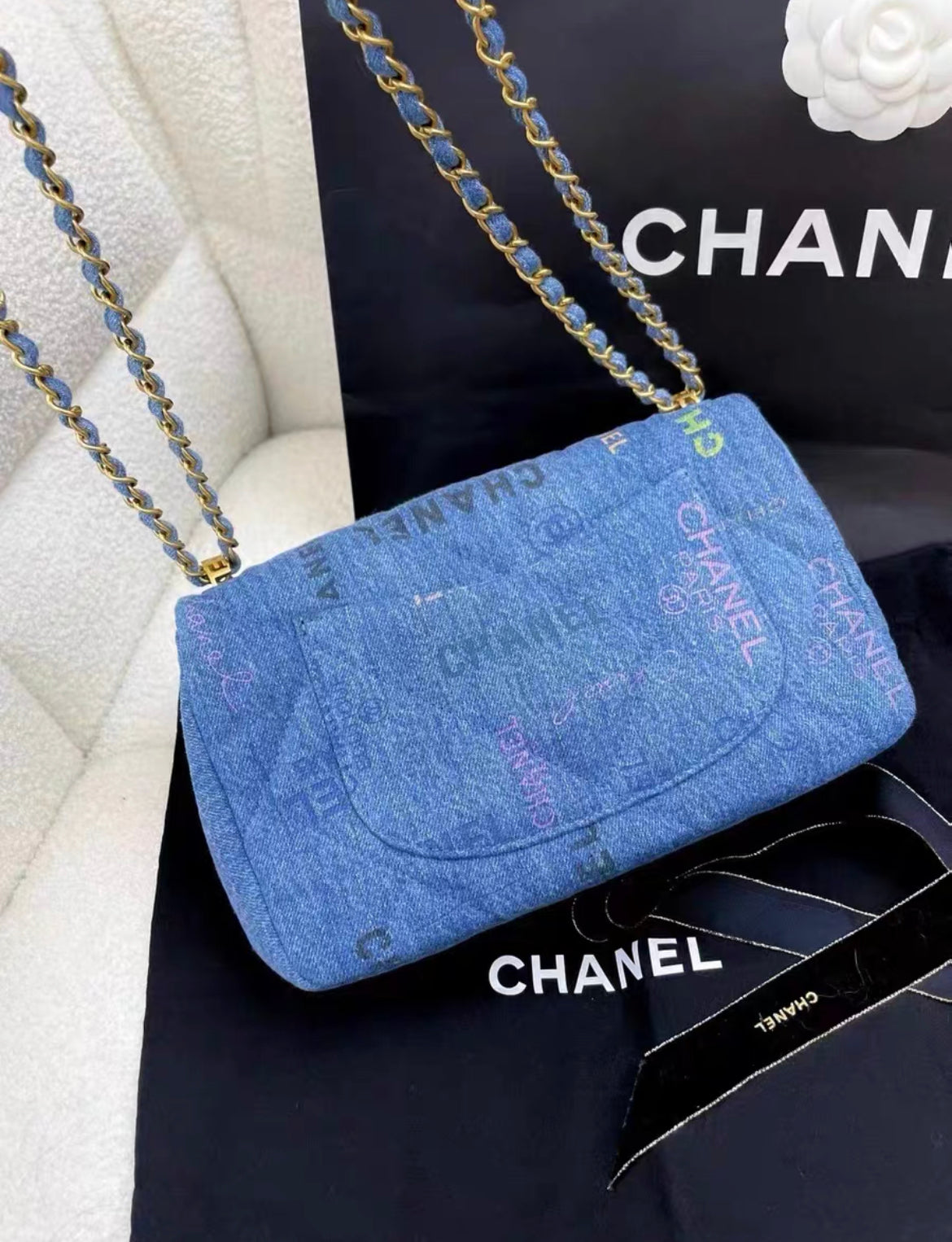 Chanel Chanel 22 Quilted Blue Shoulder Bag