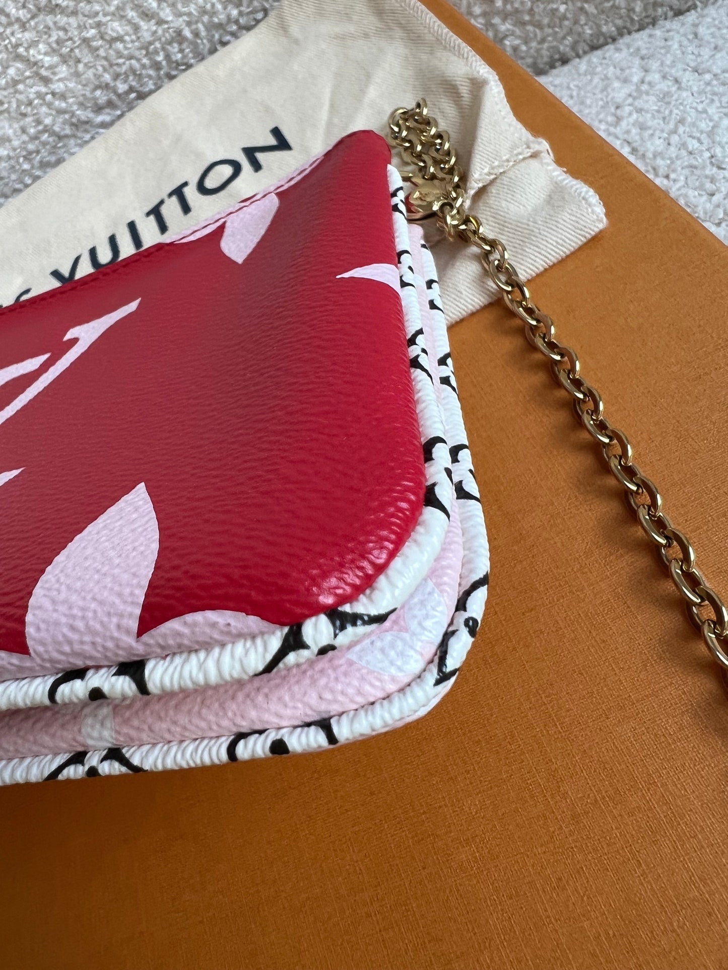 Louis Vuitton Double Zip Pochette Red Giant Monogram Jungle (RRP £1250)