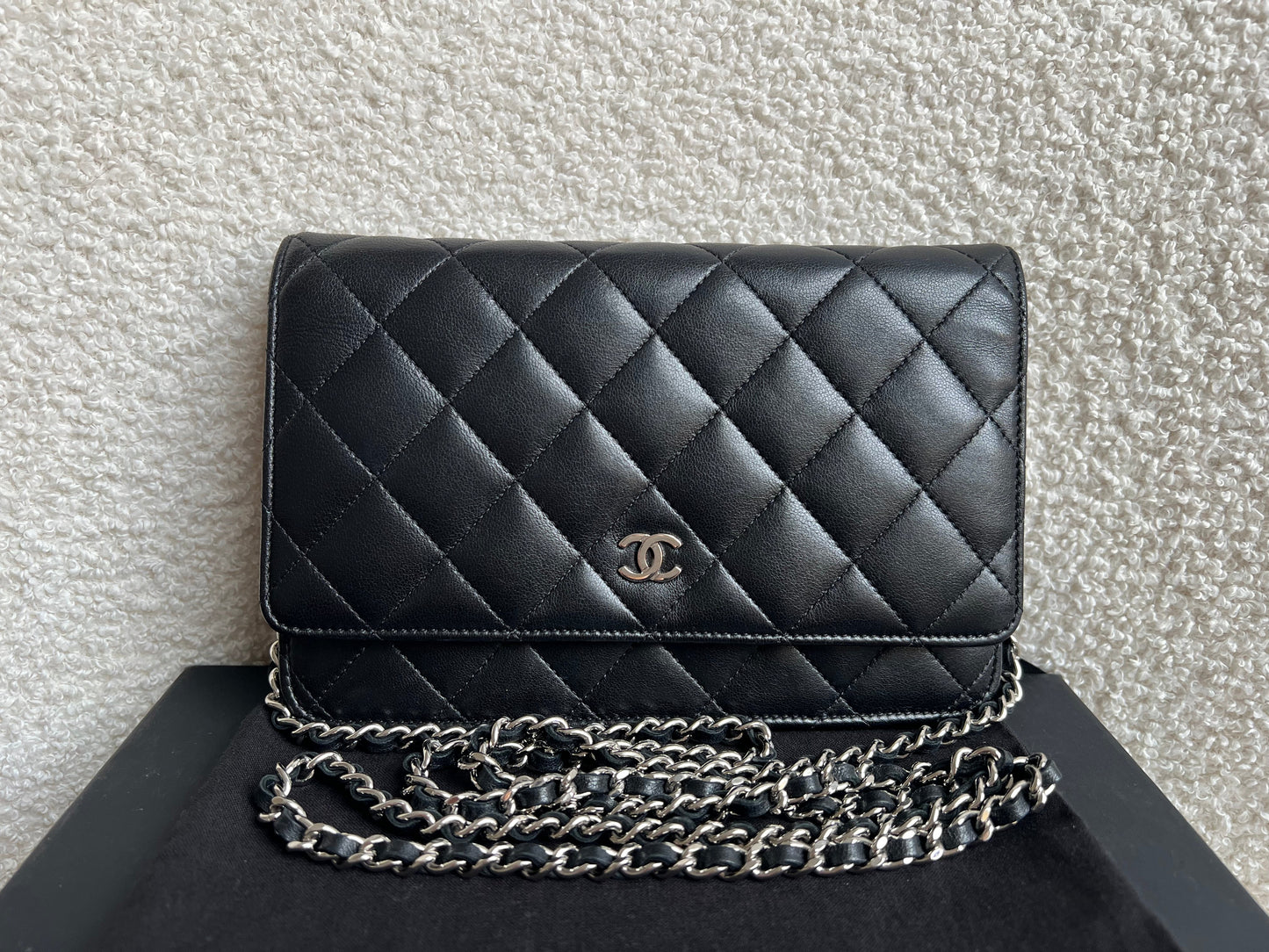 Chanel Wallet on Chain in Black Lambskin Silver Hardware (RRP £2,930)