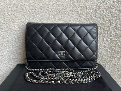 Chanel Wallet on Chain in Black Lambskin Silver Hardware (RRP £2,930)