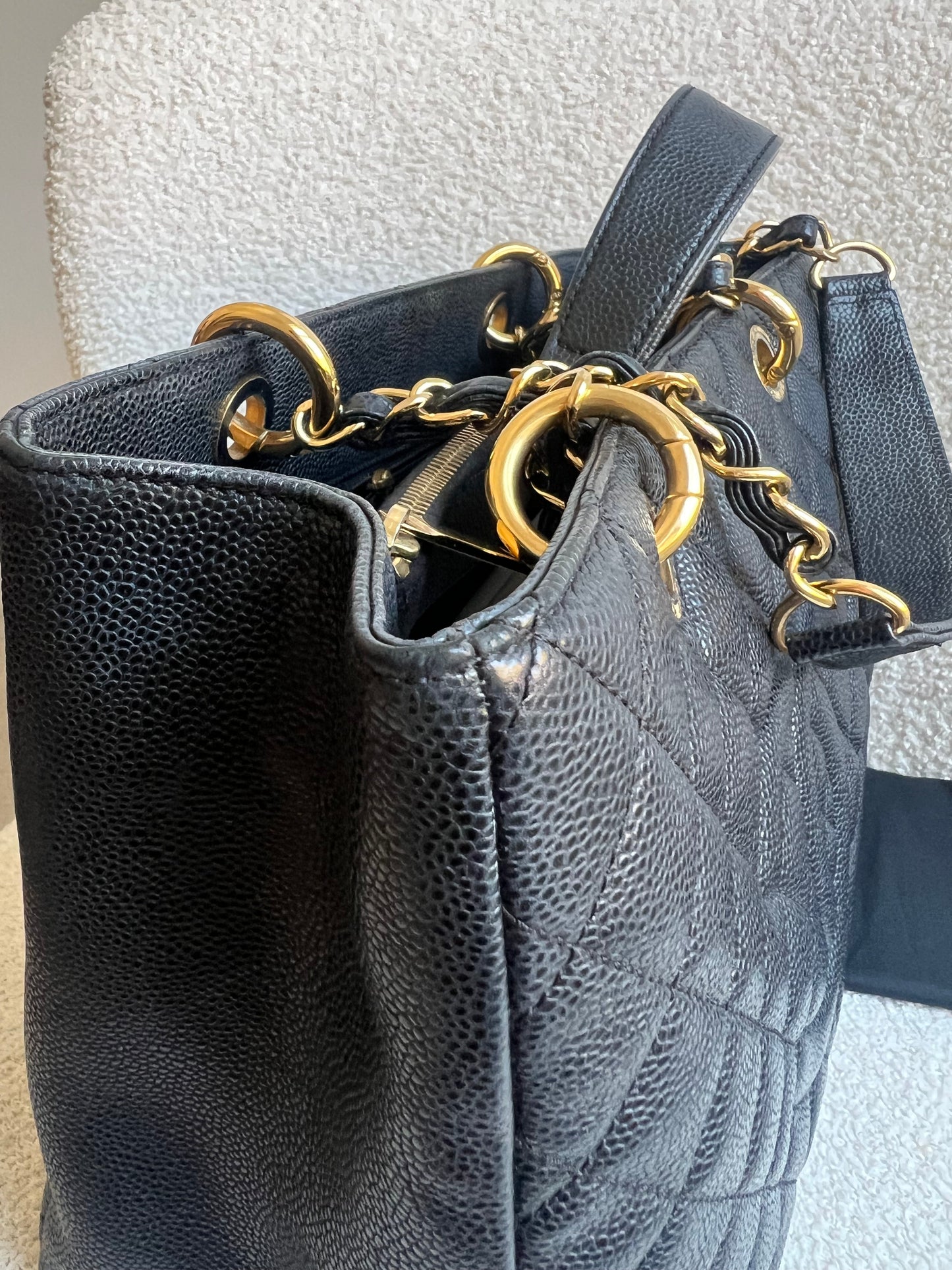 Chanel Black Caviar Grand Shopper Tote Gold Hardware (GST)
