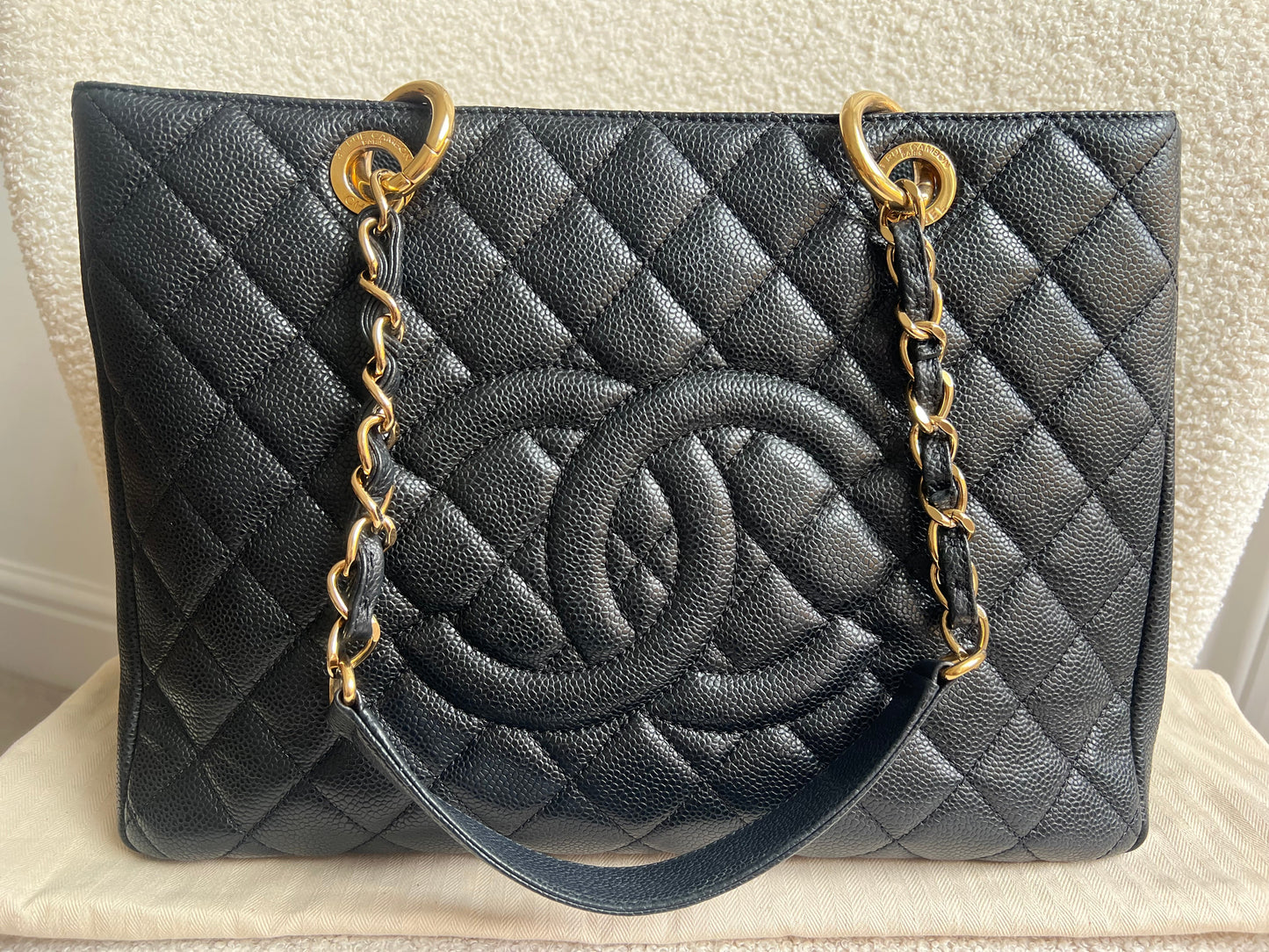Chanel Black Caviar Grand Shopper Tote Gold Hardware (GST)