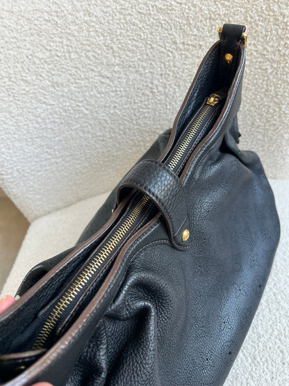 Louis Vuitton Black Monogram Mahina Leather Shoulder Bag