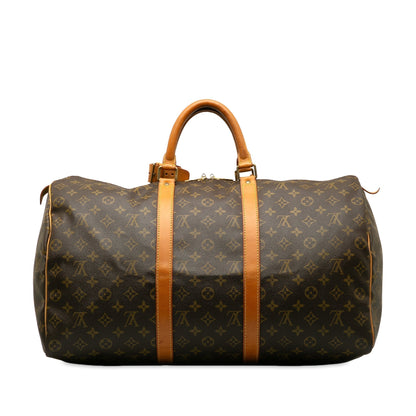 Brown Louis Vuitton Monogram Keepall 50 Travel Bag