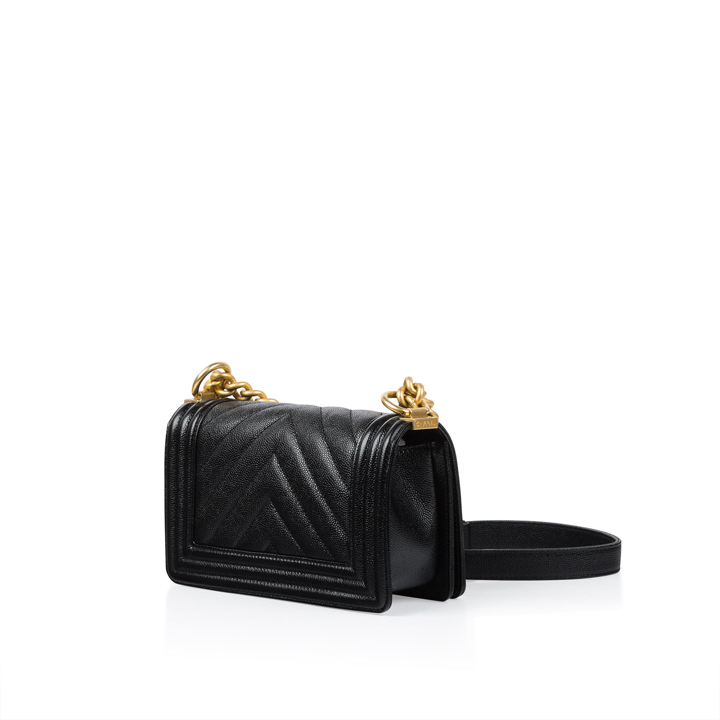 Chanel Boy Bag Caviar Black Shoulder Bag Style 22