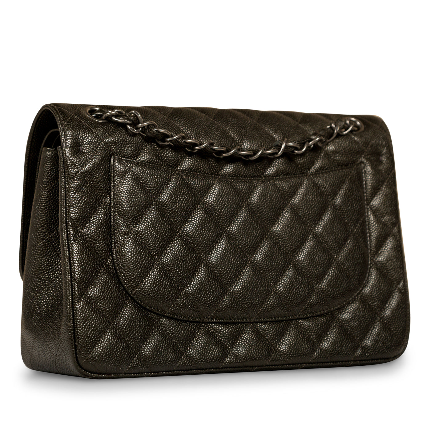 Chanel Classic Flap Caviar Grey Shoulder Bag