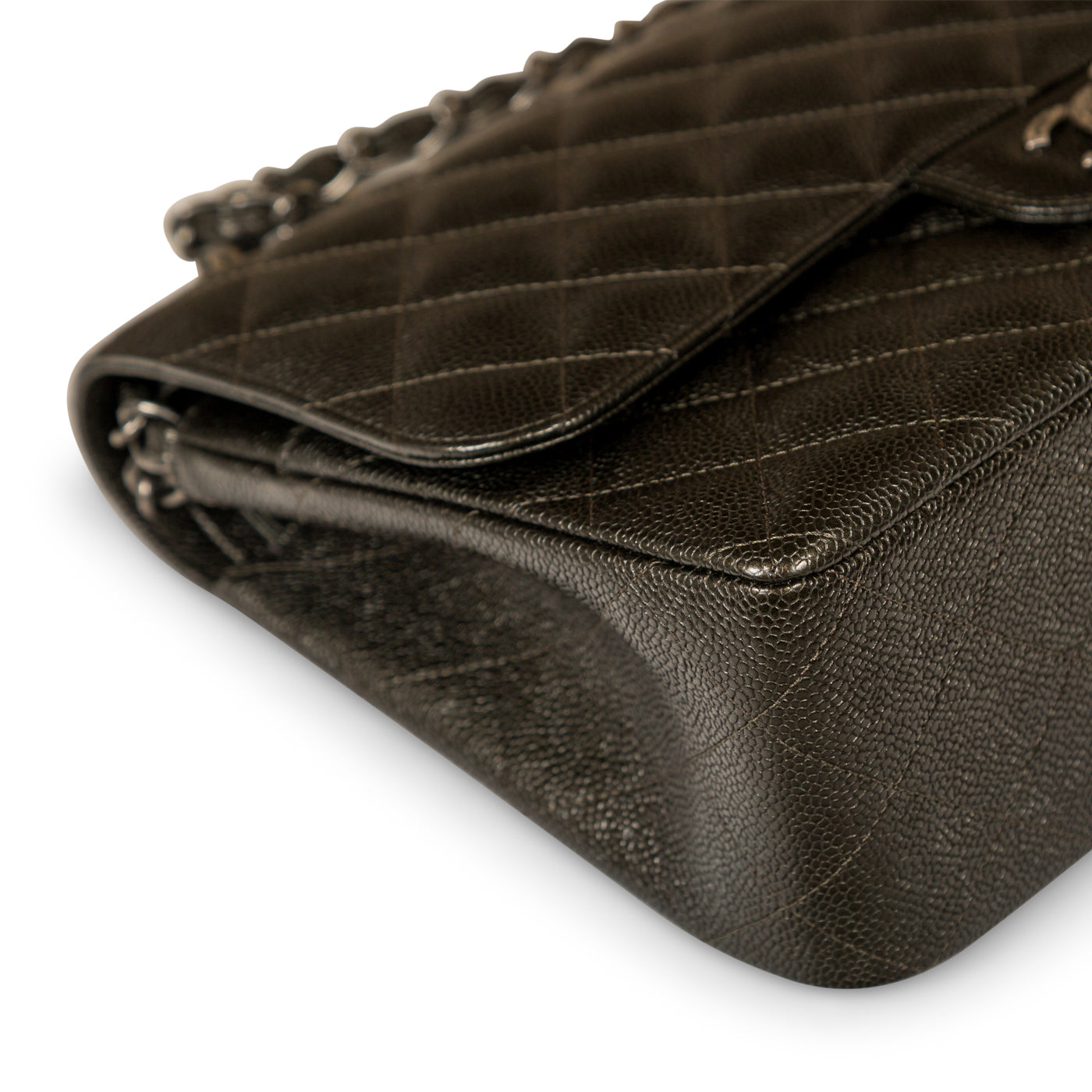 Chanel Classic Flap Caviar Grey Shoulder Bag
