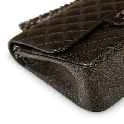 Chanel Classic Flap Caviar Grey Shoulder Bag