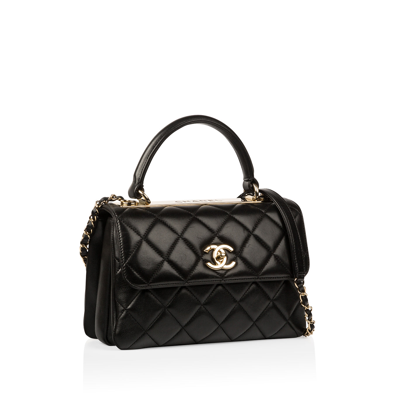 Chanel Lambskin Black Shoulder Bag Style 22