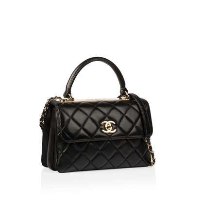 Chanel Lambskin Black Shoulder Bag Style 22