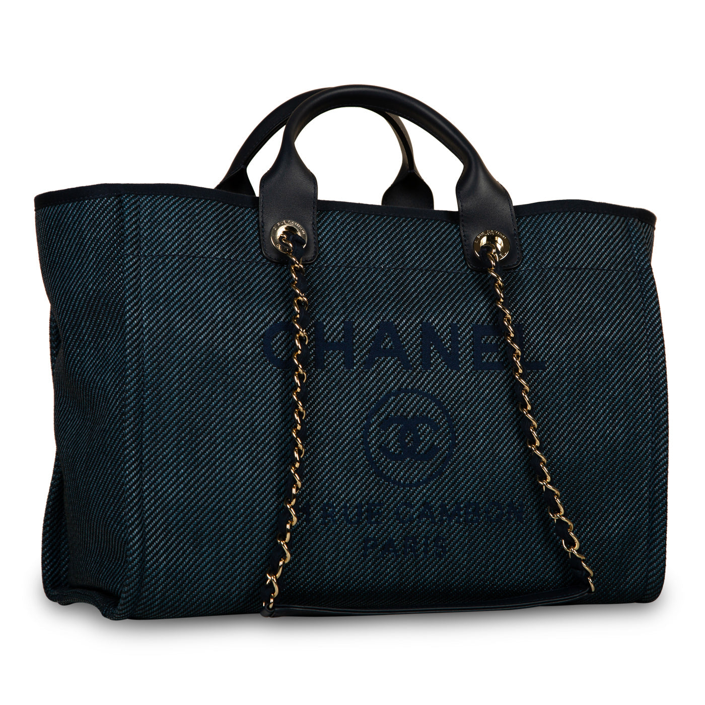 Chanel Cambon Canvas Gold Tote Bag