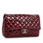 Chanel Classic Flap Patent Leather Burgundy Shoulder Bag