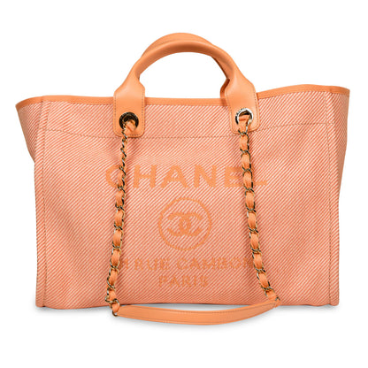 Chanel Cambon Canvas Gold Tote Bag Canvas