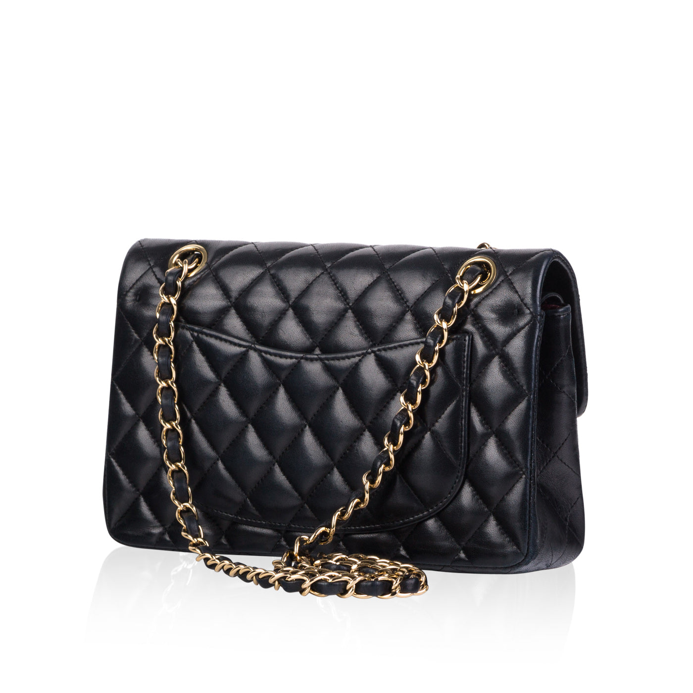 Chanel Classic Flap Lambskin Black Shoulder Bag Style 274