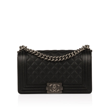Chanel Boy Bag Caviar Black Shoulder Bag Style 16