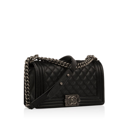 Chanel Boy Bag Caviar Black Shoulder Bag Style 16