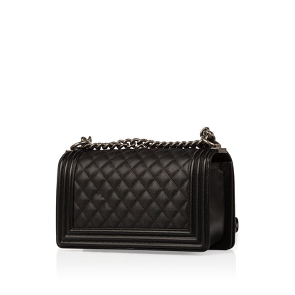 Chanel Boy Bag Caviar Black Shoulder Bag Style 16