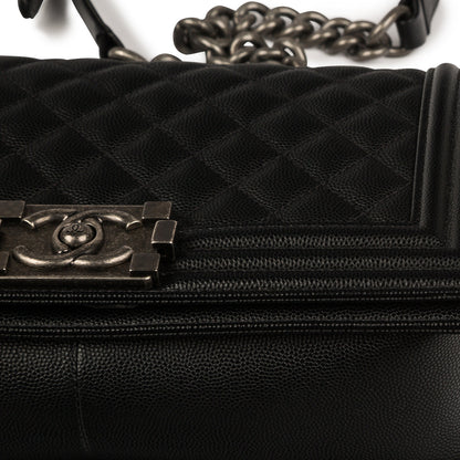 Chanel Boy Bag Caviar Black Shoulder Bag Style 16