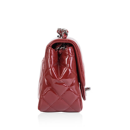 Chanel Classic Flap Patent Leather Silver Shoulder Bag Style 2