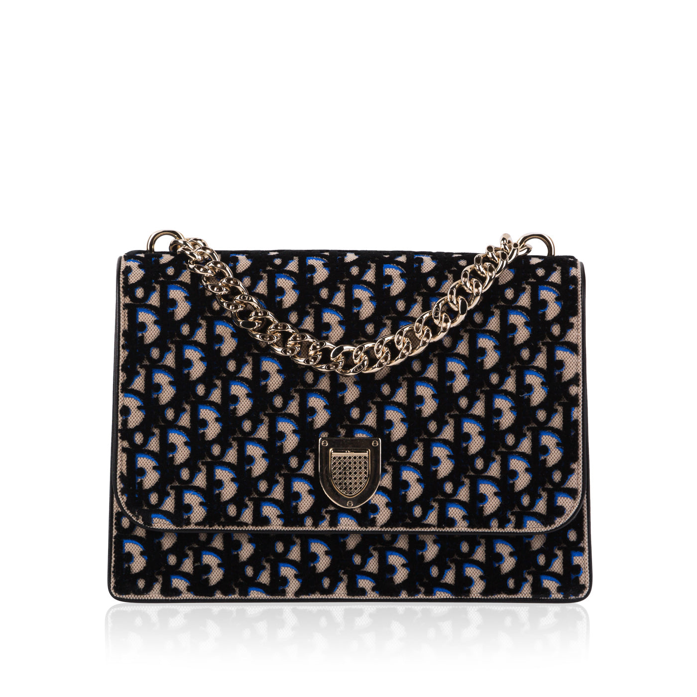 Dior Nylon Monogram Chain Canvas Tote Bag