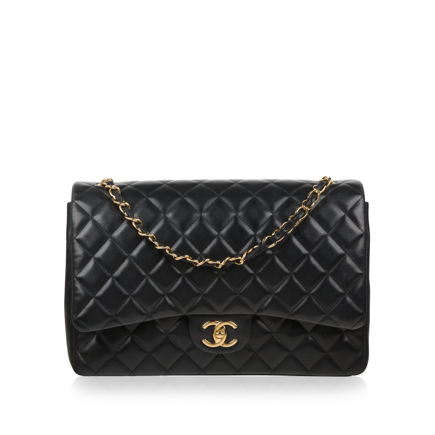 Chanel Classic Flap Lambskin Black Shoulder Bag Style 81