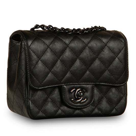 Chanel Classic Flap Bag - Mini Square - So Black
