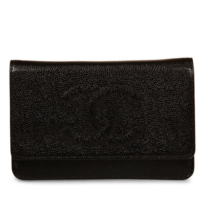 Chanel Wallet On Chain Caviar Black Crossbody Caviar