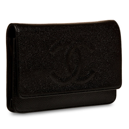 Chanel Wallet On Chain Caviar Black Crossbody Caviar