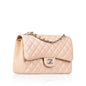 Chanel Classic Flap Lambskin Silver Shoulder Bag Style 13