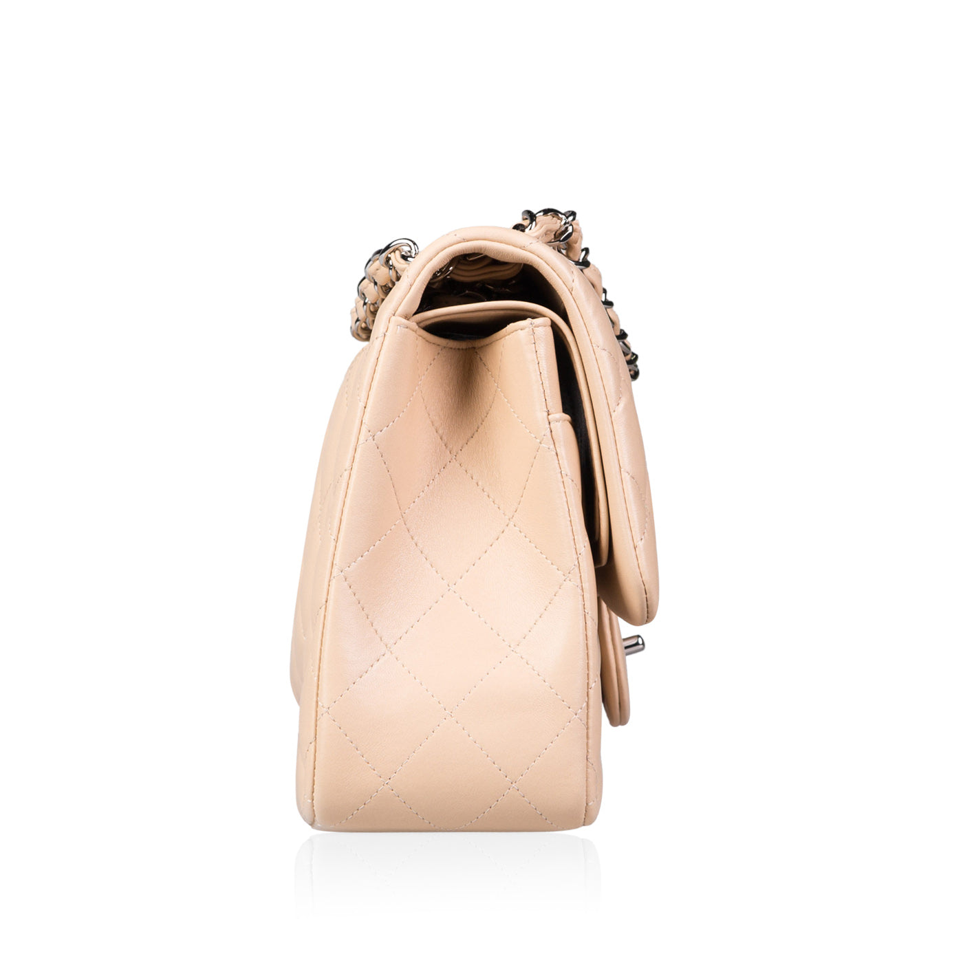 Chanel Classic Flap Lambskin Silver Shoulder Bag Style 31