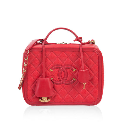 Chanel Vanity Caviar Gold Clutch Style 4