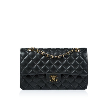 Chanel Classic Flap Lambskin Black Shoulder Bag Style 154