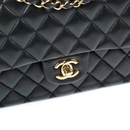 Chanel Classic Flap Lambskin Black Shoulder Bag Style 154