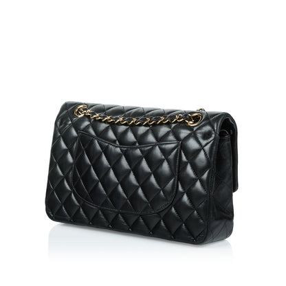 Chanel Classic Flap Lambskin Black Shoulder Bag Style 154